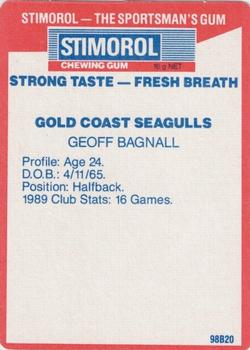 1990 Stimorol NRL #58 Geoff Bagnall Back